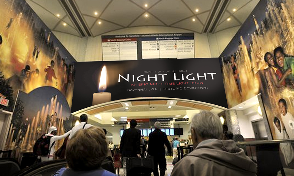 NightLight airport advertisment