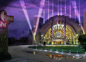 Concept rendering of the exterior of a casino called the Chicago Grande Casino